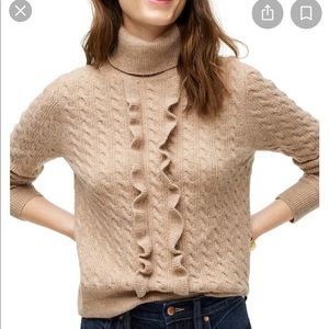 J Crew Ruffled Front Turtleneck